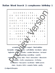 Italian Word Search 2 With Solutions