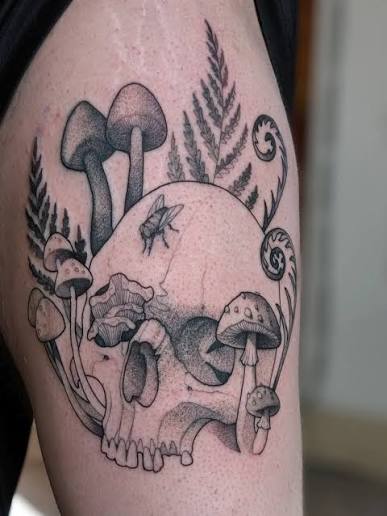 This was a fun cover-up. Thank you for trusting me with this one! #skulltattoo #coveruptattoo