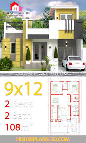 House Design 9x12 With 2 Bedrooms Full Plans House Plans 3d In 2020 House Plans 2bhk House Plan Simple House Design