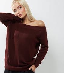 Top trends · free shipping & returns · up to 60% off Burgundy Off The Shoulder Jumper New Look