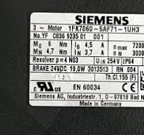 Siemens 1FK7060-5AF71-1UH3 Servo Motor Motor
