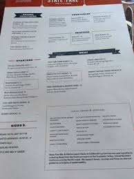Comfort food favorite state fare kitchen & bar has announced plans to open a second location in sugar land. Menu Picture Of State Fare Bar Kitchen Rancho Mirage Tripadvisor