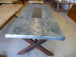 Zinc Table Top Wood Legs
