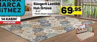 sungerli lastikli hali ortusu indirimde market