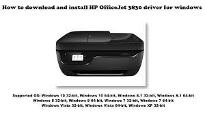 How To Download And Install Hp Officejet 3830 Driver Windows 10 8 1 8 7 Vista Xp Youtube