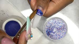 Diy Blue Glitter Nails Blue Glitter Ombre Nails Youtube
