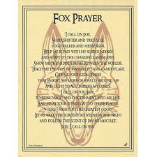 Fox Prayer Poster 8 5 X 11 Parchment Print New Spirit Animal Printed Page