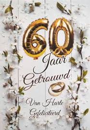 Bol Com 60 Jaar Getrouwd Jaar Getrouwd 2 Wenskaarten 12 X 17 Cm