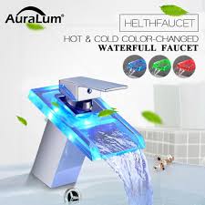 Mit unserem led wasserhahn können sie sehen, ob das wasser warm oder kalt in verwandte produkte mit auralum : Led Rgb Waschtischarmatur Badarmatur Glas Real De