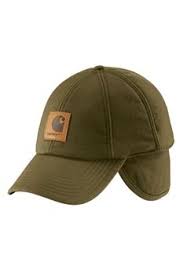 Carhartt Mens A199 Workflex Ear Flap Cap Army Green Ear Flap Hats Carhartt Mens Army Green