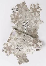 Food Network Snowflake Beaded Table Runner Table Runners Indoor Christmas Decorations Beaded Embroidery