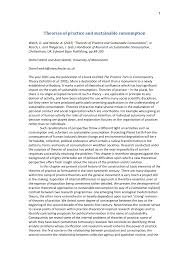 PDF) Theories of practice and sustainable consumption