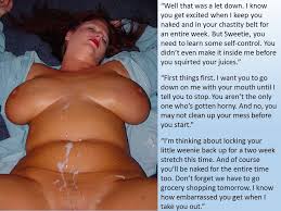 My wife pleases on her pb and if i eat it she gets bigger belly teases and talk enjoy. Bbw Femdom Chastity Tease Caption Bdsm Fetish