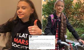 She sailed from plymouth, uk, to new york, united states aboard the racing yacht malizia ii, returning from hampton, virginia, to lisbon on the catamaran la vagabon Greta Thunberg Jokes About Evil Handlers In 18th Birthday Tweet Daily Mail Online