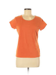 Details About Faconnable Women Orange Short Sleeve T Shirt S