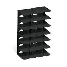 Range Chaussures 6 Paires Noir Meuble A Chaussures Bureau Et Entree Meuble Gifi