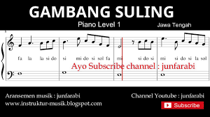 Not Balok Gambang Suling Piano Level 1 Lagu Daerah Jawa Tengah Doremifasol Solmisasi Youtube