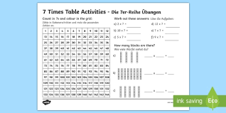 Download 1,136 multiplication table stock illustrations, vectors & clipart for free or amazingly low rates! 7 Times Table Worksheet Worksheet English German Englisch
