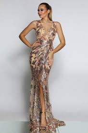 Jadore Jx1088 Rose Gold Mermaid Mesh Sequin Formal Dress Fitted Bridesmaid Dresses Formal Dresses Australia Formal Dresses Prom