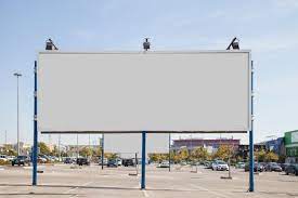 Outdoor branco em branco no estacionamento | Foto Premium