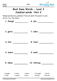 Another fun variant of the classic word jumble involves forming a short phrase by unscrambling letters. Unscramble Jumbled Words Puzzle For Grade 3 Worksheets Free Printable
