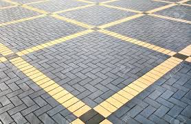 Choose an overall pattern, a centre pattern with plain border for a rug effect or simply a. Texture Of Gray And Yellow Patterned Paving Tiles On The Ground Of Street Perspective View Cement Brick Squared Stone Floor Background Concrete Paving Slab Flagstone Sidewalk Pavement Pattern Stock Photo Picture And