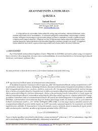 Q Fizika Aranymetszes A Fizikaban