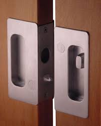 I would not hesitate to recommend for mild security needs, like best answer: Cavilock Cl200e Bi Parting Passage Pocket Door Pull Pocket Door Lock Pocket Door Hardware Pocket Doors
