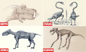 Most of the animals that ever lived on earth are extinct. Nightmarish Sketches Reveal What Modern Animals Would Look Like If We Drew Them Based On Skeletons Daily Mail Online