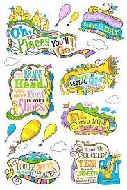 Eureka Dr Seuss Oh The Places You Ll Go Bulletin Board Set 27 Pieces Mardel Dr Seuss Classroom Preschool Graduation Seuss Classroom