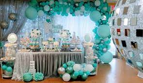 Choose from contactless same day delivery, drive up and more. Ballon Garland Turquoise Silver And White Gold Birthday Party Silver Party Decorations Ballon Garland