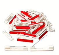 100pcs * White Plastic Safety Bar Pins with Red Tips - * Backing for ID  Badges, Name Tags, Lanyards - Durable & Secure Hold for Office, Ev