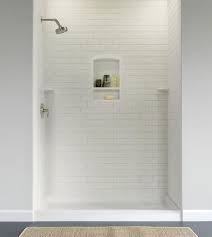 These Tiles Around The Bath Shower And Preferably With A Nook For Shampoo And Soap And Stuff White Subway Tile Shower Subway Tile Showers Shower Tile