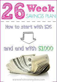 26 Week Savings Plan Printables Start With 26 End With