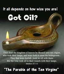 Then the kingdom of heaven shall be likened to ten virgins who took their lamps and went out to meet the bridegroom. He Is Near The Parable Of The Ten Virgins Matthew Facebook