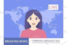 Newscaster Woman Reports On Tv In 2021 Newscaster News Presenter Cartoon Tv