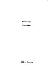 Edit & print for immediate use. Business Plan For A Boutique 1 The Boutique Business Plan Table Of Contents 2 Introduction Business Model Products And Services Marketing Plan Course Hero