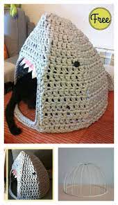 Shark Cat House Free Crochet Pattern Crochet Cat Bed Crochet Shark Crochet