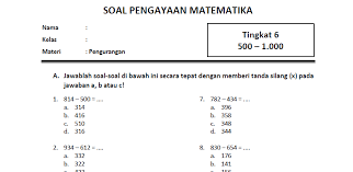 Maybe you would like to learn more about one of these? Soal Pengurangan Kelas 3 Sd Level 6 500 1 000 Dan Kunci Jawaban Bimbel Brilian