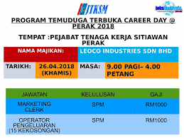 Masuk la sini, banyak kerja kosong dalam ni kami paparkan. Pejabat Tenaga Kerja Sitiawan Jabatan Tenaga Kerja Perak Facebook