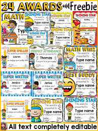Freebie Your Students Will Love These 24 Free Editable Award Certificates The Variety Of Designs Mu Student Awards Free Classroom Awards Kindergarten Awards