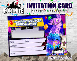 Fortnite Birthday Card Printable Free Fortnite Invites Printable Birthday Invitations Birthday Printables Birthday Cards
