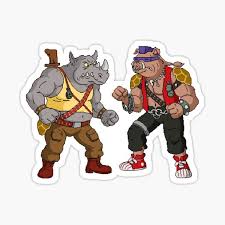 According to sources and the height charts in concept, rocksteady is 8 feet tall. Bebop Rocksteady Stickers Redbubble