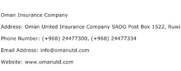 You will find contact quickly with the information you need. Oman Insurance Company Address Contact Number Of Oman Insurance Company