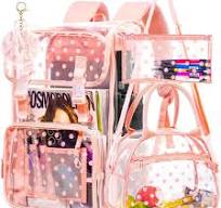 Amazon.com | FTJCF 3PCS Pink Clear Backpack, Heavy Duty ...