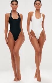 Black And White Monokini Swimsuits Black White 2 Pack High Leg Swimsuit High Leg Swimsuit Swimsuits Black And White Swimsuit