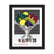 Roy Lichtenstein Framed Stamps, Still Life with Crystal Bowl
