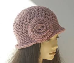 Vintage angora crochet cloche pattern via babydee. Crocheted Flower Cloche Hat Crochet Pattern By Judith Stalus