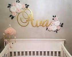 Wooden Name Sign Nursery Name Baby Name Gold Name Wood Etsy Nursery Signs Nursery Name Gold Nursery