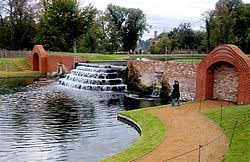 The stones represent buddhist cosmology. Water Garden Wikipedia